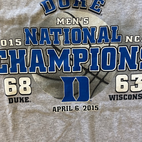 NWT Duke 2015 National Champions T Shirtt Duke Wisconsin size Large - Picture 6 of 6